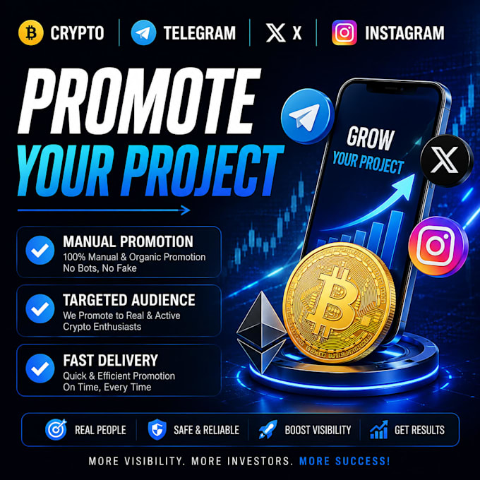 promote telegram and crypto subscribers, instagram and twitter x promotion
