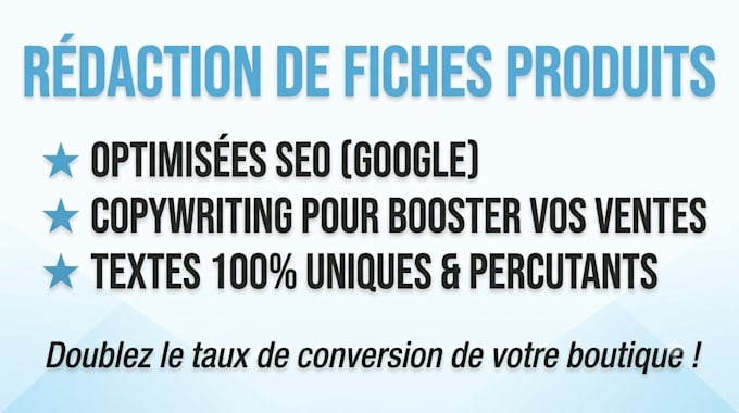 write your seo product descriptions in french