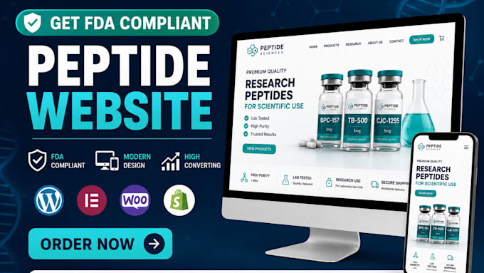 design peptide website, woocommerce peptide website, woocommerce peptide store