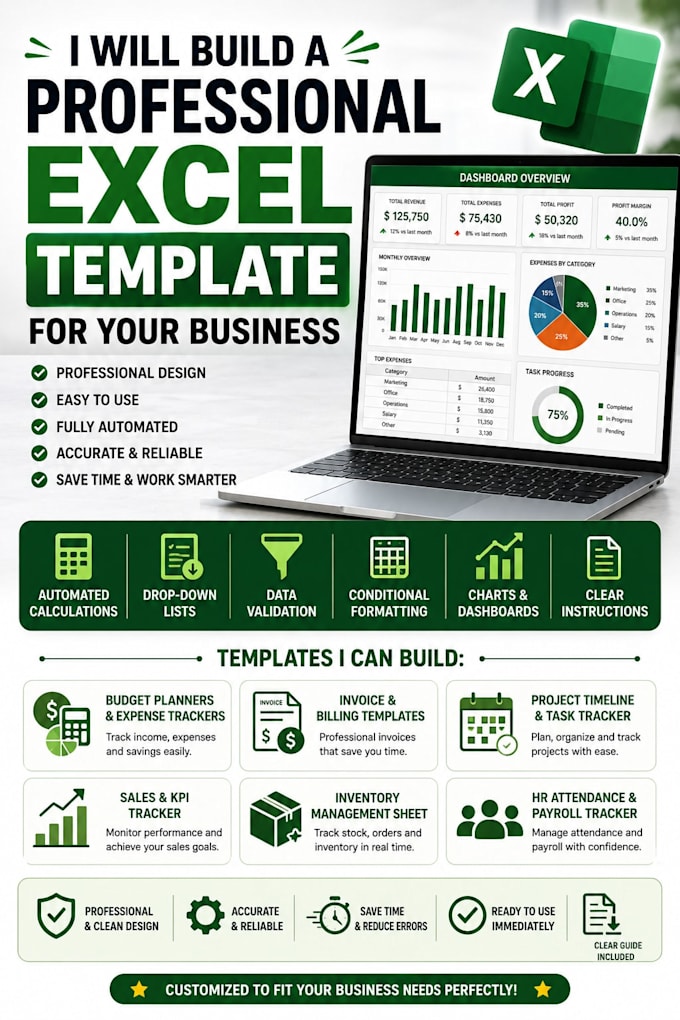 build a professional excel template for your business