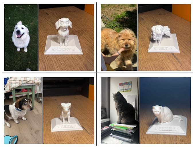 do 3d statue with pets,people