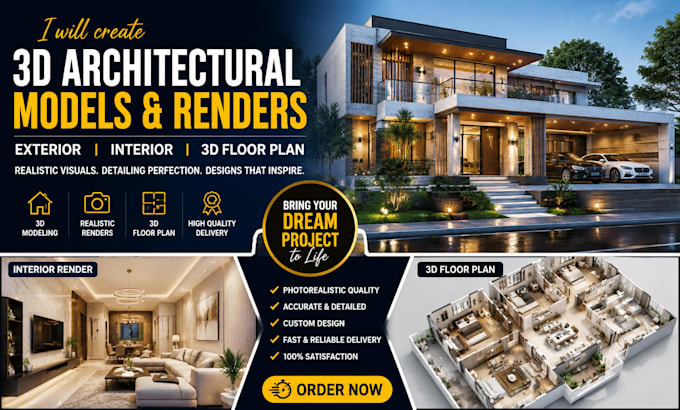 model 3d render interior, exterior ,3d floorplan