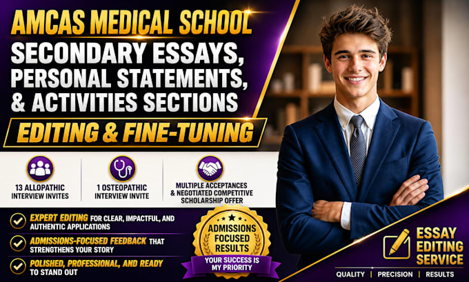 edit your dental or med school personal statement and school application