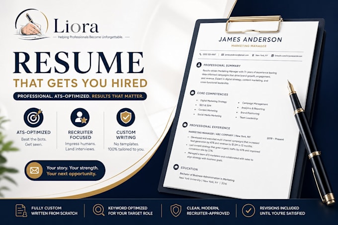 write a professional ats optimized resume the gets you hired