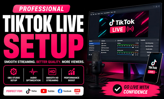 setup tiktok live streaming with obs studio for smooth HD streaming