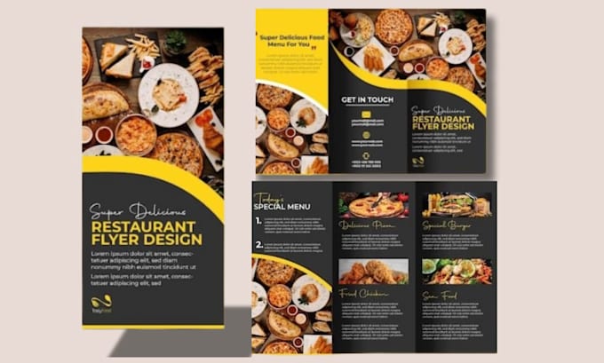 design trifold brochure, bifold brochure, sales flyer event flyer for business
