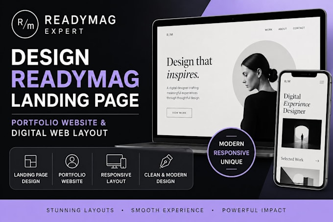 design readymag landing page web layout digital page builder portfolio website
