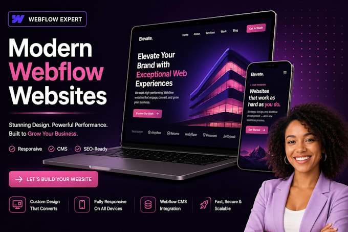 design webflow website, framer website, figma to webflow website
