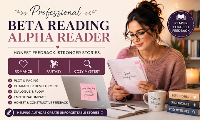 beta read, alpha reader romance fantasy beta reader cozy mystery beta reader