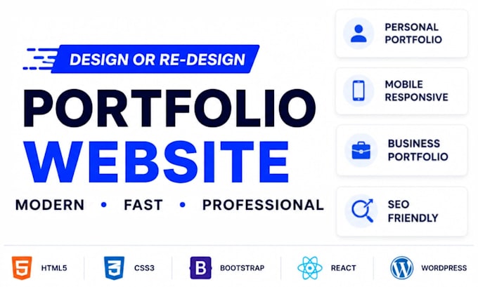 design a website landing page and html portfolio website