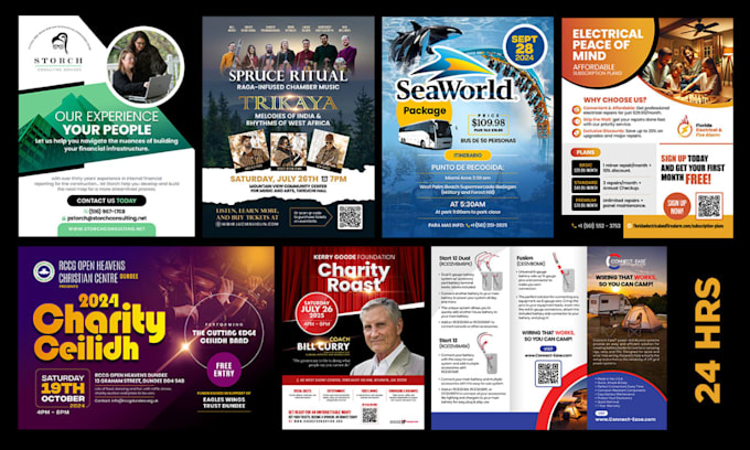 create a profesional flyer, postcard or brochure