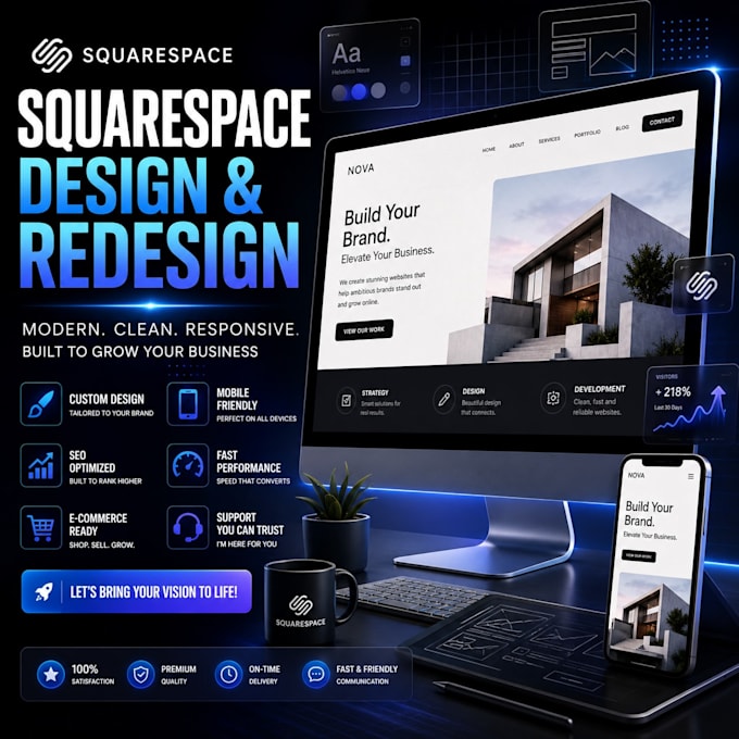 build squarespace website design, website development squarespace
