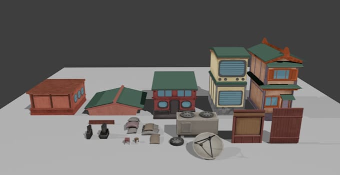 3d game assets, textured, optimized