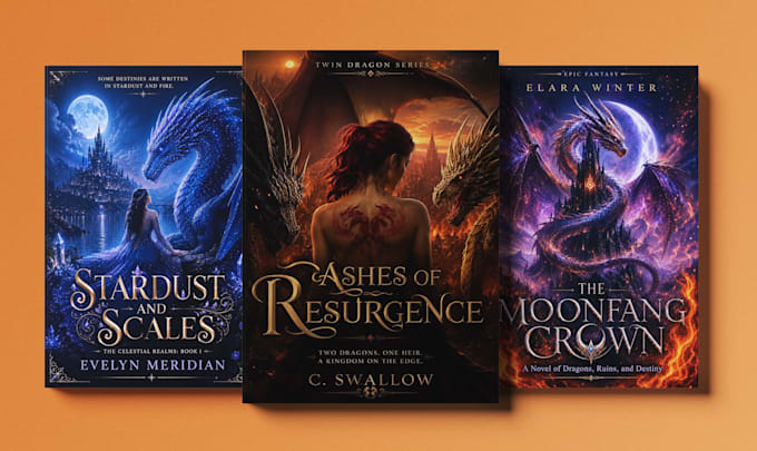 create an epic fantasy and romantasy book cover design