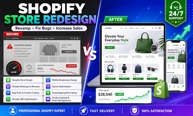 revamp, redesign, edit, update shopify store as a shopify expert