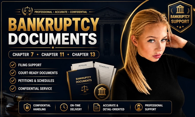 prepare bankruptcy documents for chapter 7, 11 and 13 filings