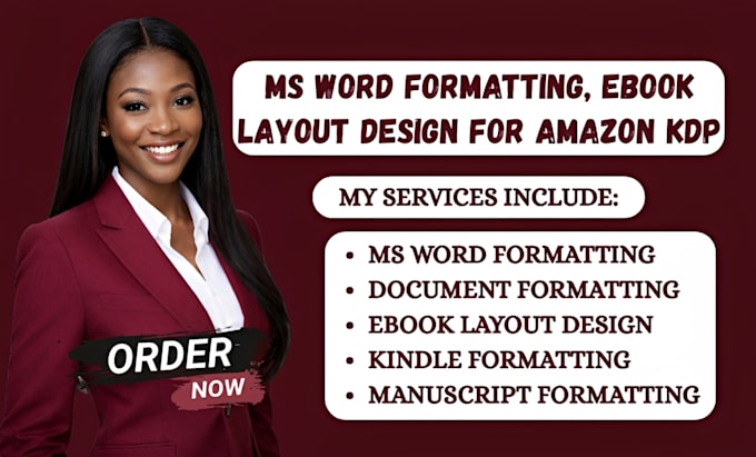 do ms word formatting, document formatting, ebook layout design for amazon kdp