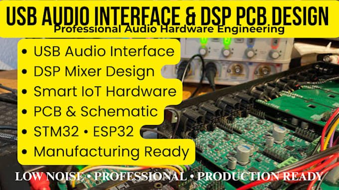 design custom low noise usb audio interface, dsp audio hardware and pcb