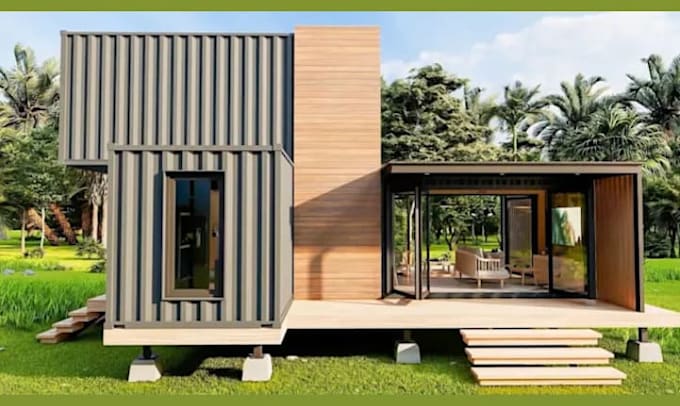 design tiny house, shipping container home, cabin, adu with stunning 3d render