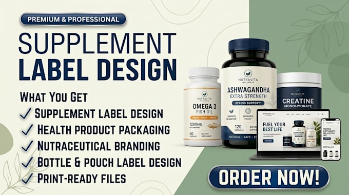 design a premium supplement label and nutraceutical packaging