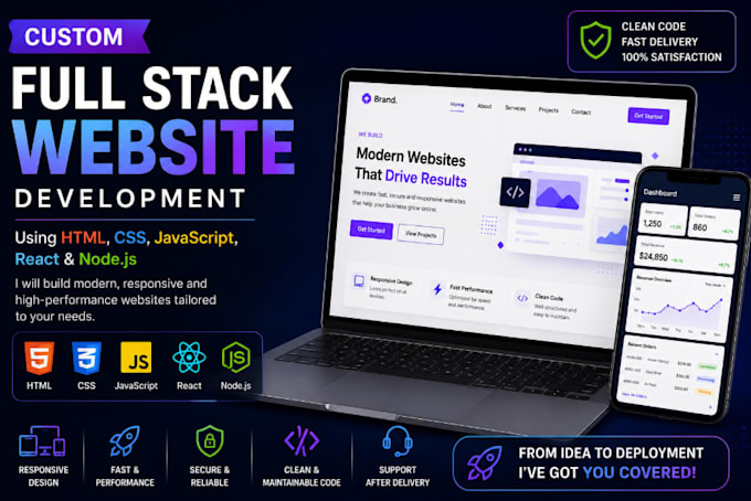 make you a a custom react and node website with admin portal