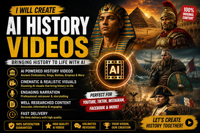 create cinematic historical documentary videos for youtube