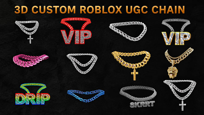 create 3d custom roblox ugc chain, necklace and accessories