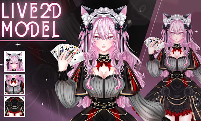 rig and design high quality live2d vtuber model anime nsfw vtuber model vroid
