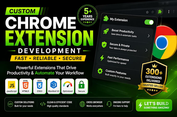 develop custom chrome extension for you