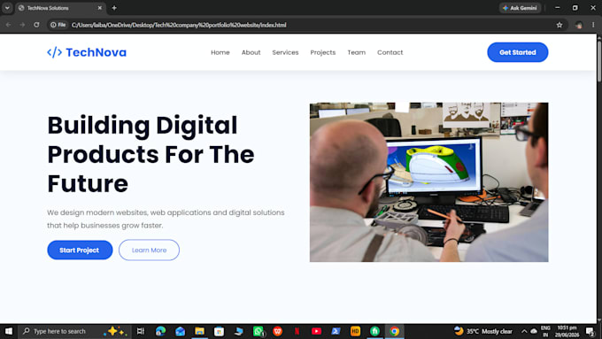 design and develop a responsive HTML, CSS website