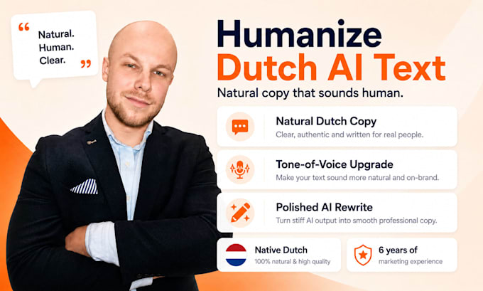 humanize dutch ai text into natural professional copy