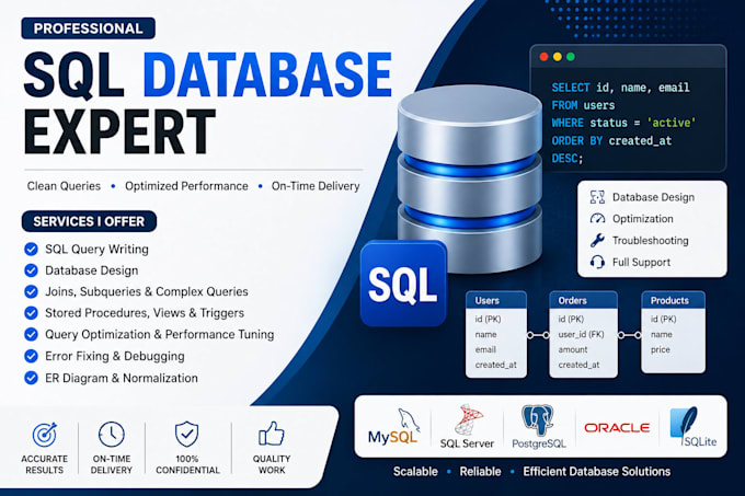 fix sql, mysql, postgresql, and oracle database issues