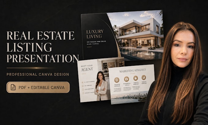 design a professional real estate listing presentation