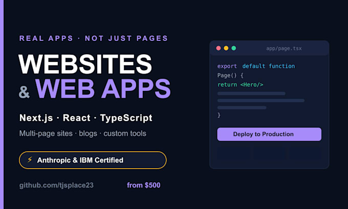 build a custom multi page website or web app in next js