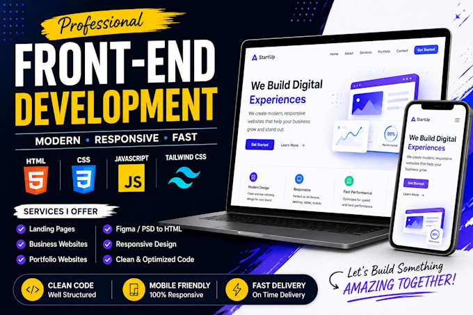 build a responsive website using HTML CSS javascript and tailwind CSS