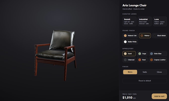 build a 3d product configurator with three js