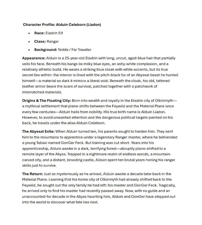 create custom dnd character backstories for any situation