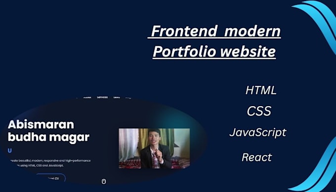 create a modern portfolio website by using HTML CSS and javascript