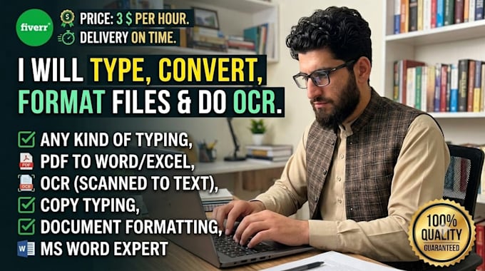 professionally type your books and any documents