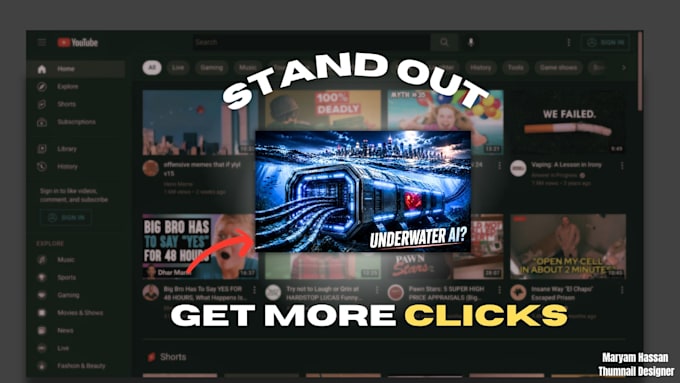 design click worthy youtube thumbnails