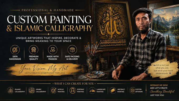 create custom calligraphy and handmade painting artwork