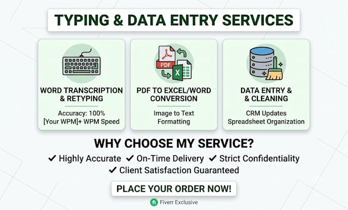 do accurate data entry, copy paste, and fast typing work