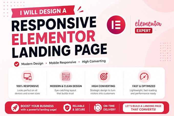 design a responsive elementor landing page
