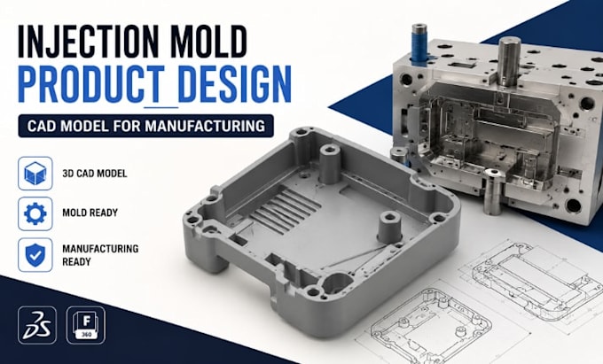 design injection mold products plastic part cad model for manufacturing