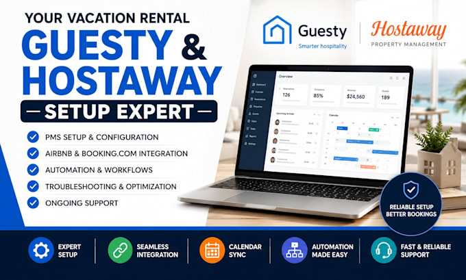 set up guesty and hostaway for vacation rentals