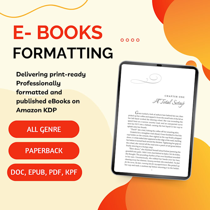 format your book for amazon KDP print and ebook