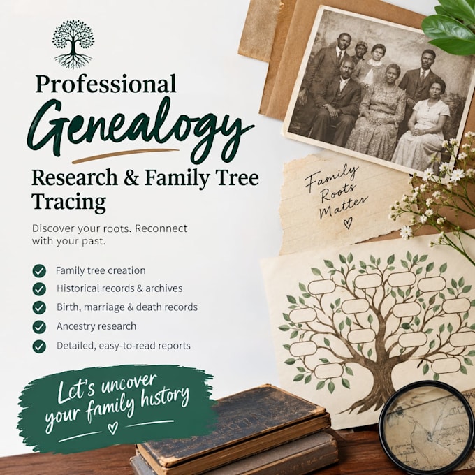 create a professional family tree and ancestry research