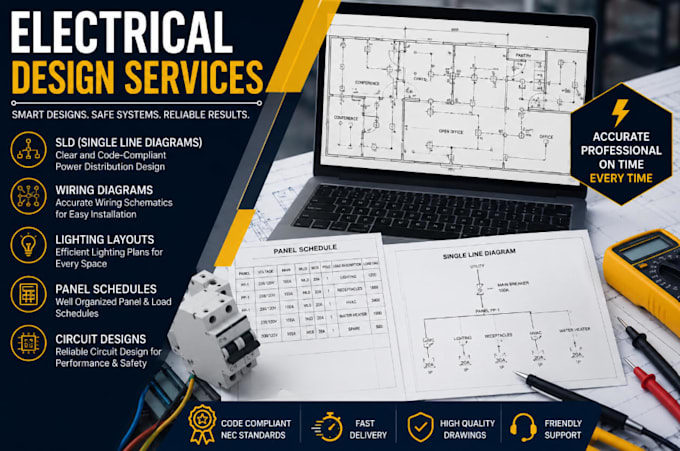 do sld, wiring diagrams, lighting layouts, panel schedules, and circuit designs