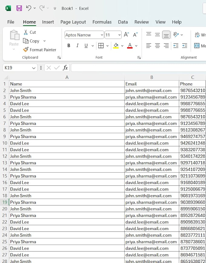 do accurate data entry in excel or google sheets