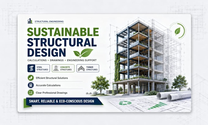 structural engineer, sustainable structural design with calculations and drawing
